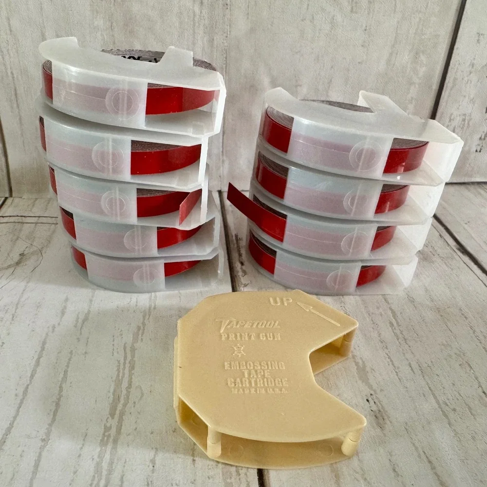Vintage Dymo Glossy Red Embossing Label Tape 1/4